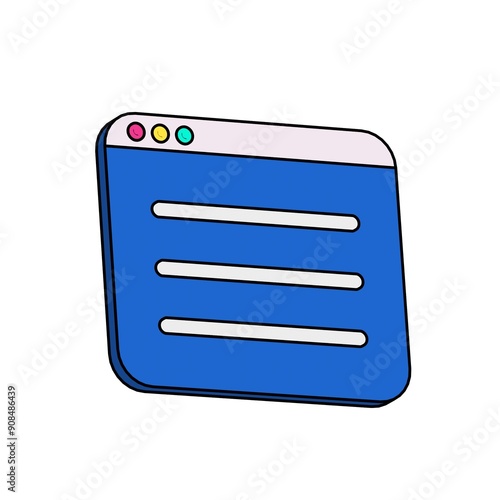 Website icon. Cartoon style 3d render illustration