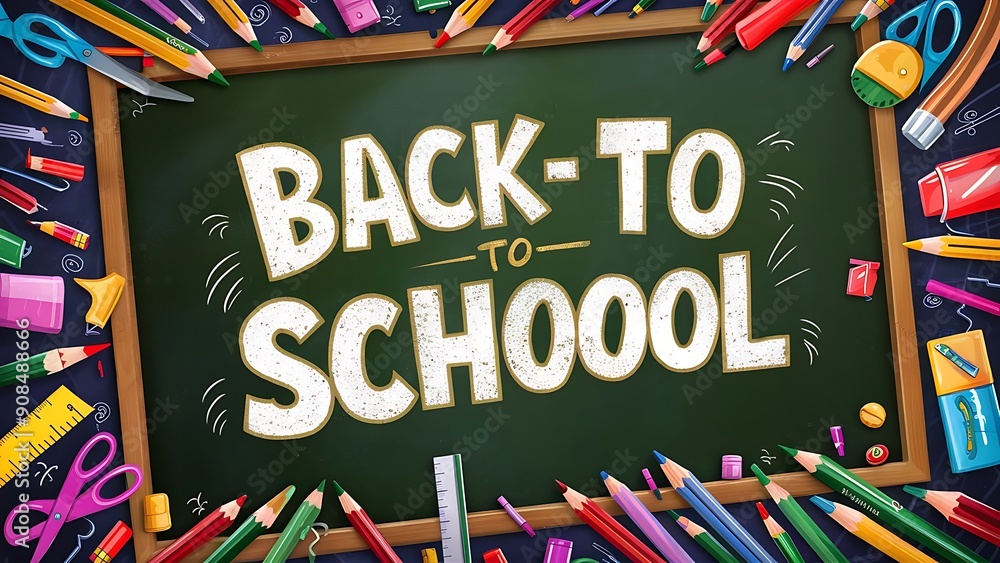 Illustration of Back to school with colorful pencil scissors ruler and elements for educational learning objects Illustration of Back to school with colorful pencil scissors ruler and elements for educational learning objects