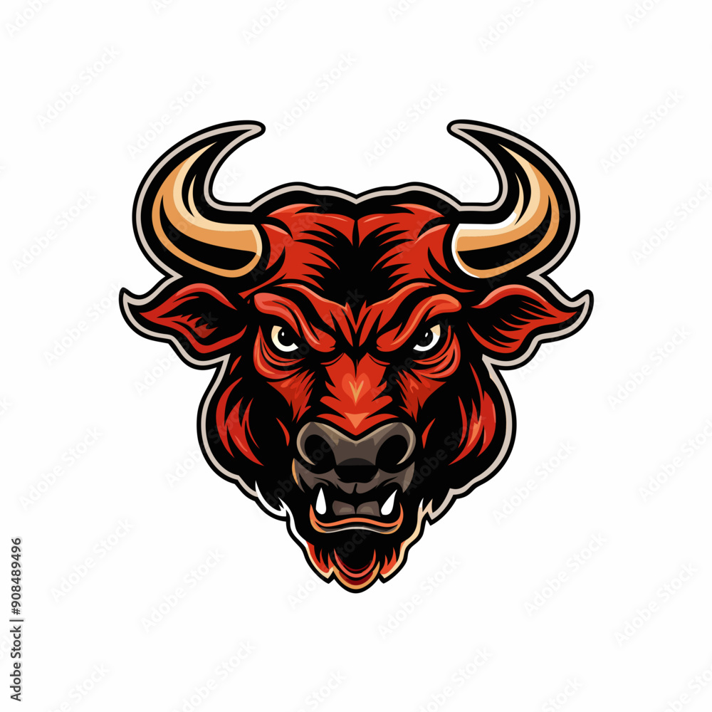 A bold and powerful logo featuring a stylized bull's head. A bold and powerful logo featuring a stylized bull's head.