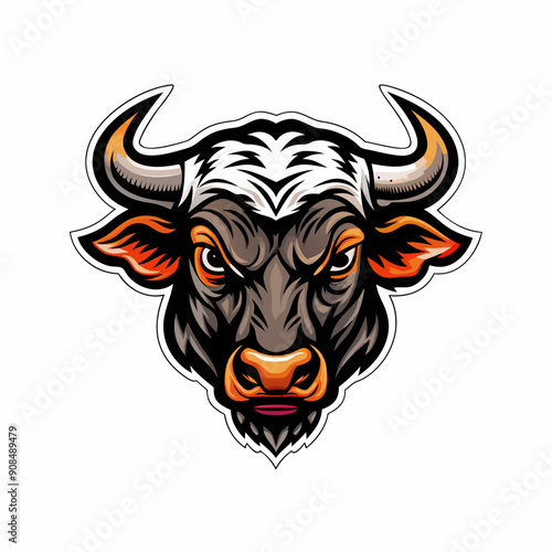 Bull logo design with strong, bold lines.