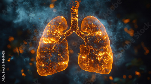 An image showing smoker lungs with visible tar deposits and significant damage.