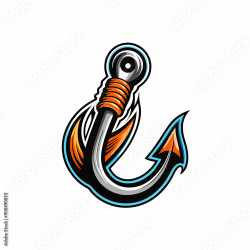 A professional logo featuring a fishing hook.