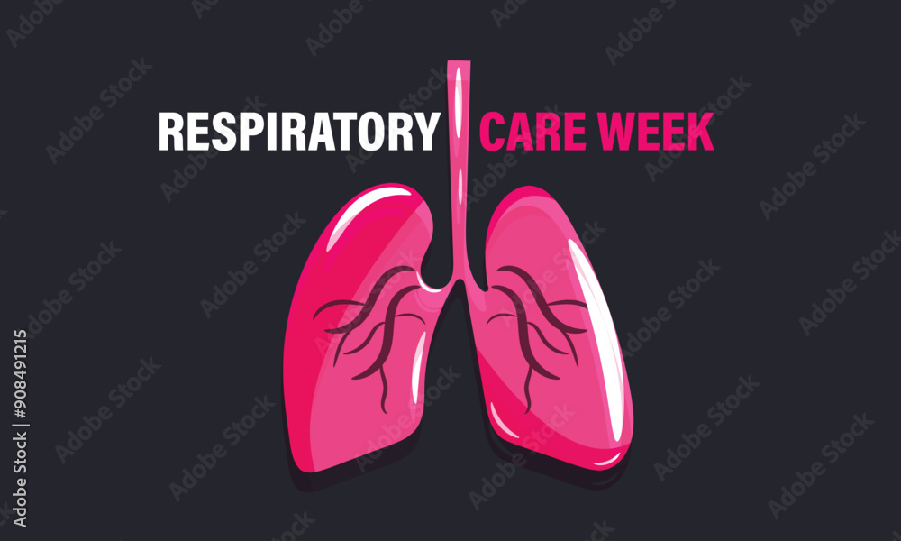 Fototapeta premium Respiratory Care Week. background, banner, card, poster, template. Vector illustration.