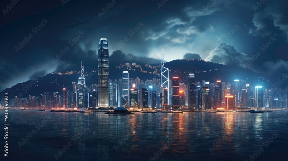Fototapeta premium country skyline at night
