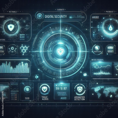 Wallpaper Mural Abstract geometric background Scene 3D Rendering. cyber space fantastic scene in virtual reality. Torontodigital.ca