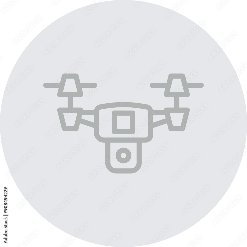 Quadrocopter Vector Line Grey Circle Grey Quadrocopter Vector Line Grey Circle Grey