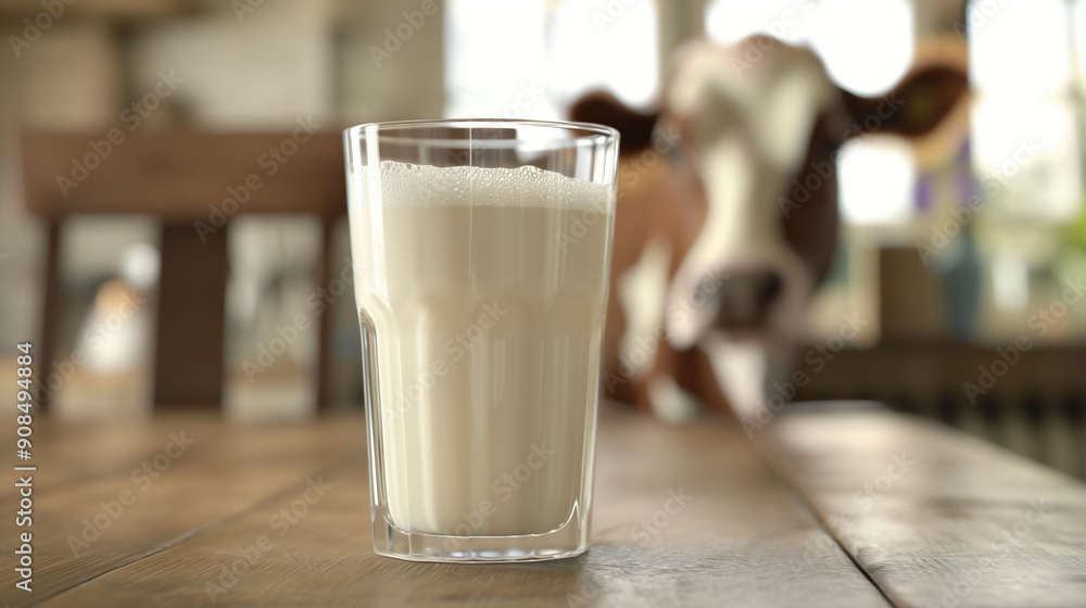 a fresh glass of milk prominently displaying a rich, creamy top layer, indicative of high quality a fresh glass of milk prominently displaying a rich, creamy top layer, indicative of high quality