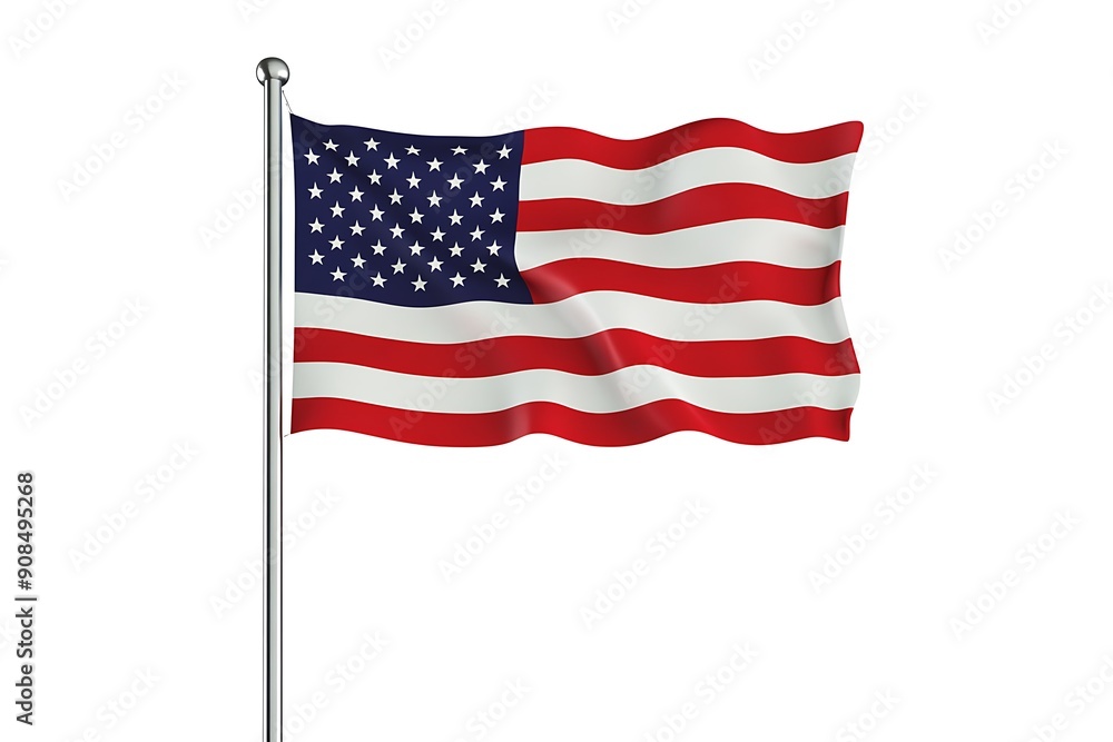 Fototapeta premium 3D illustration. Flag of USA