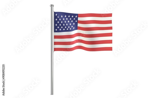 3D illustration. Flag of USA