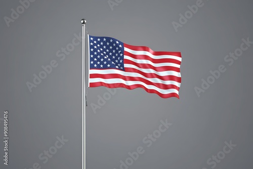 3D illustration. Flag of USA