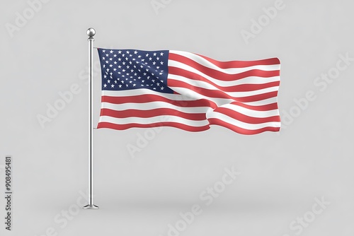 3D illustration. Flag of USA