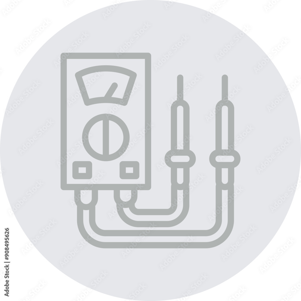Voltmeter Vector Line Grey Circle Grey Voltmeter Vector Line Grey Circle Grey