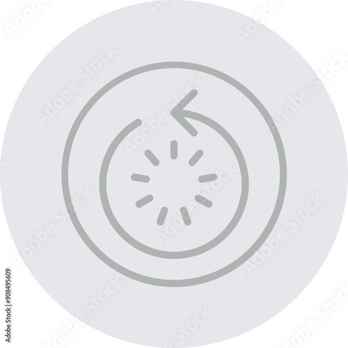 Restart Vector Line Grey Circle Grey