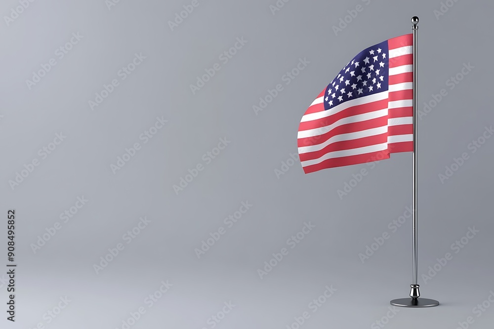Fototapeta premium 3D illustration. Flag of USA