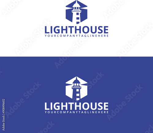 Creative Light House Logo Design Template very modern and professional.