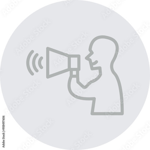 Director Vector Line Grey Circle Grey