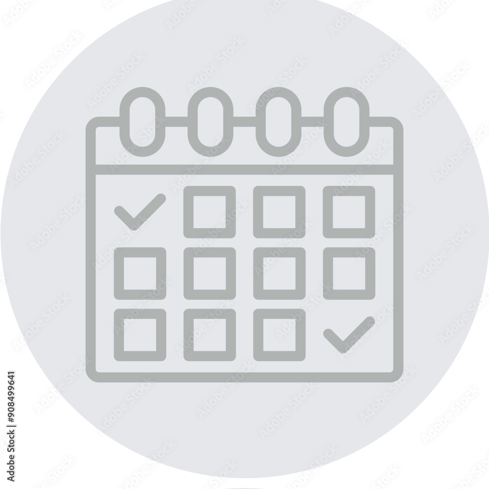 Calendar Vector Line Grey Circle Grey Calendar Vector Line Grey Circle Grey