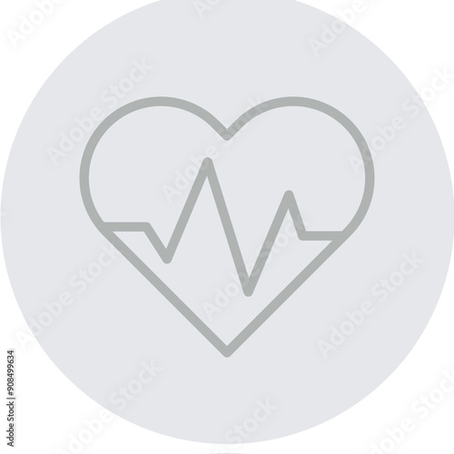 Cardiology Vector Line Grey Circle Grey