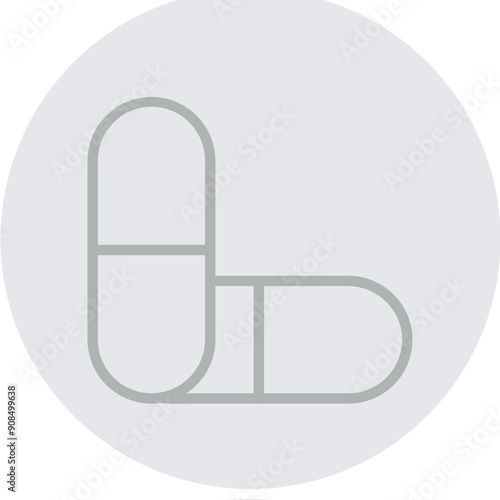Capsules Vector Line Grey Circle Grey