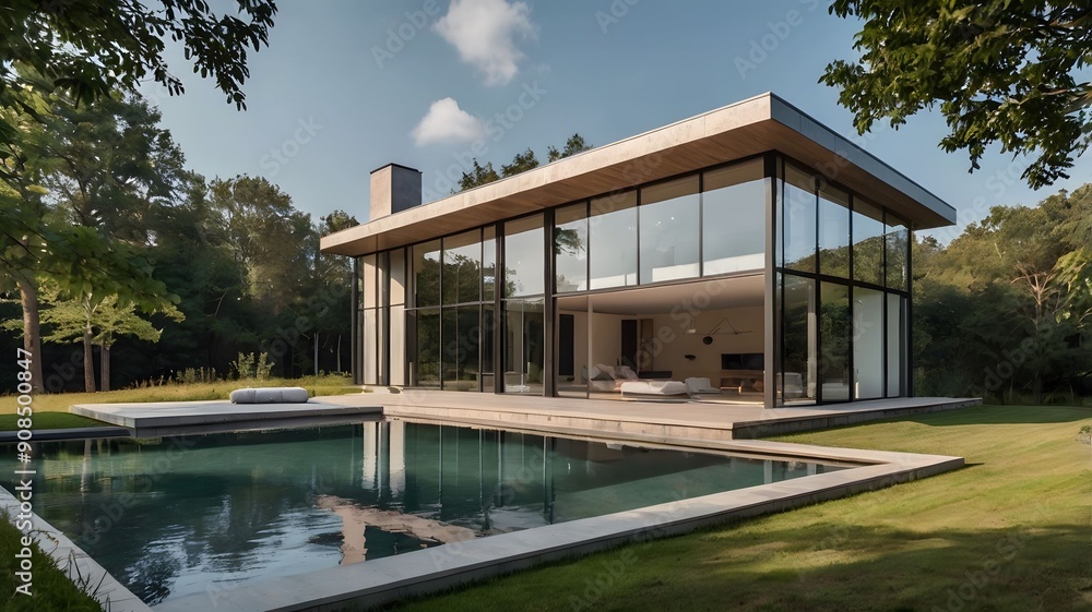 Fototapeta premium luxury home on the beach
