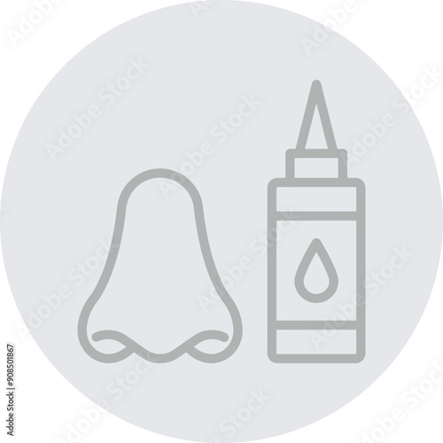 Nasal Vector Line Grey Circle Grey