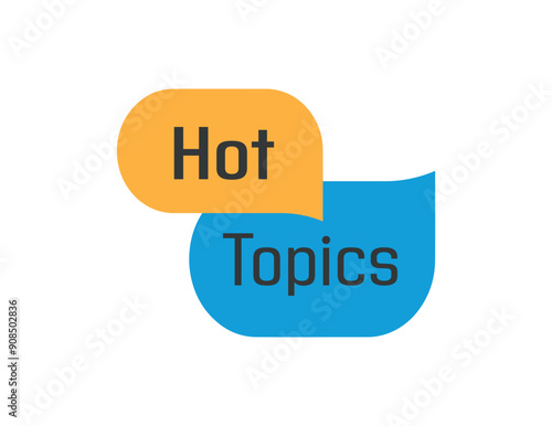Hot Topics sign on white background
