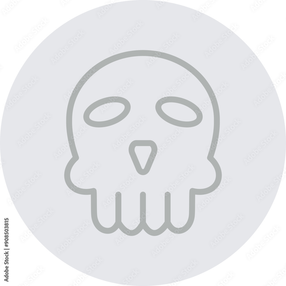 Skull Vector Line Grey Circle Grey Skull Vector Line Grey Circle Grey