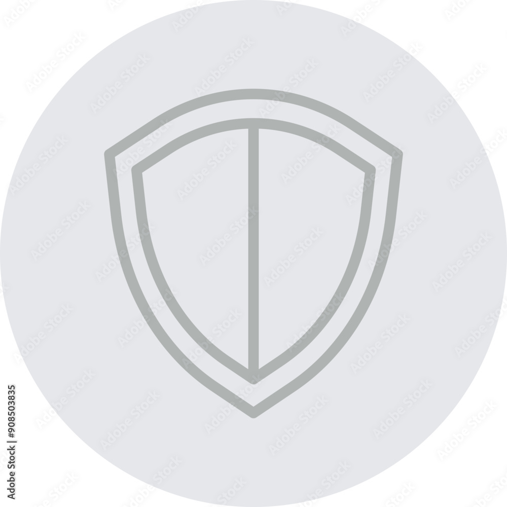 Shield Vector Line Grey Circle Grey Shield Vector Line Grey Circle Grey