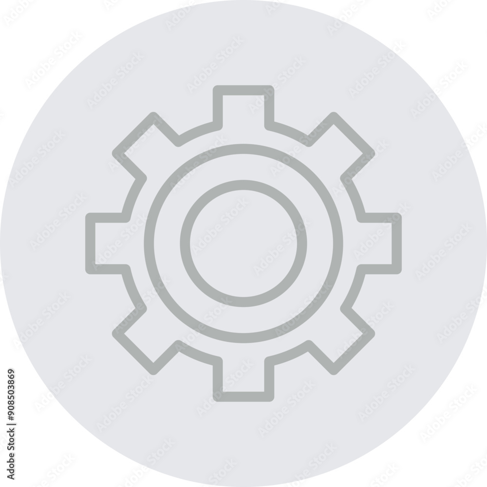 Setting Vector Line Grey Circle Grey Setting Vector Line Grey Circle Grey