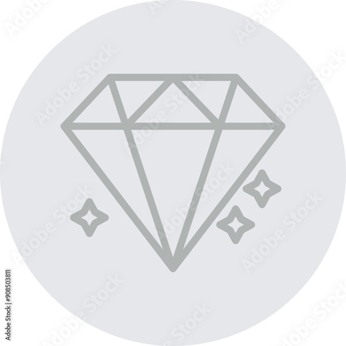 Diamond Vector Line Grey Circle Grey