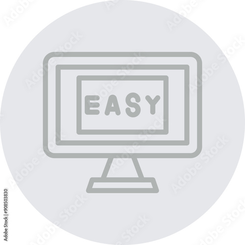 Easy Vector Line Grey Circle Grey