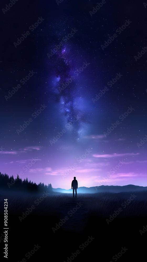 Digital aurora starry sky landscape abstract graphic poster background Digital aurora starry sky landscape abstract graphic poster background