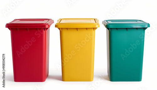 Multicolor Recycling Bins, 3D illustration