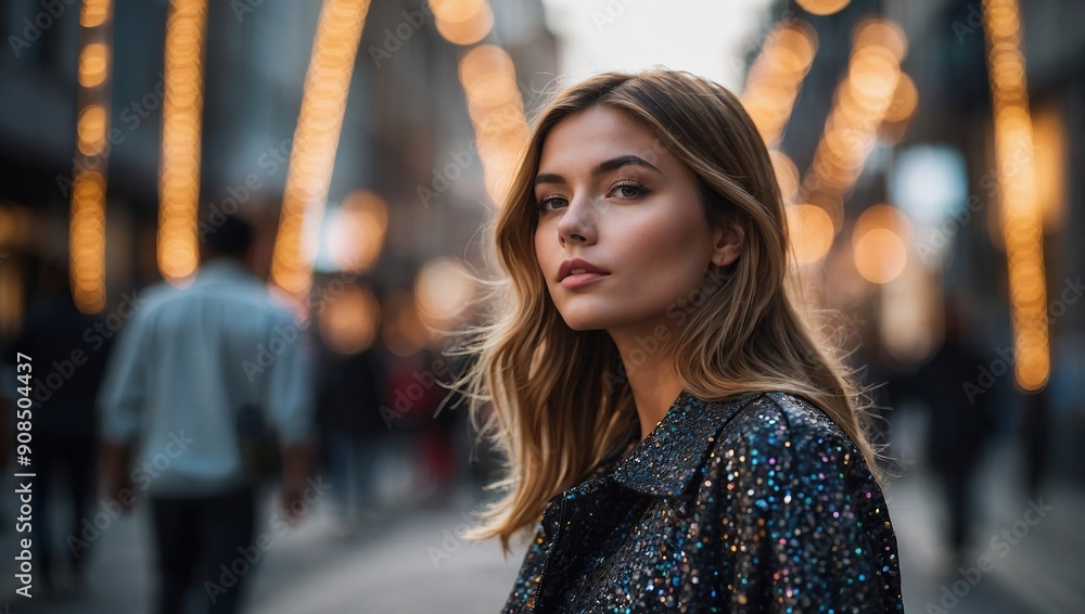 A fashionable young woman on an urban street provides an abstract lifestyle wallpaper or background best-seller A fashionable young woman on an urban street provides an abstract lifestyle wallpaper or background best-seller