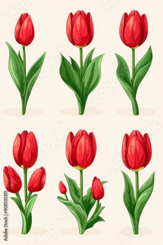 Wallpaper Mural Collection of 2D and 3D Vector Flat Abstract Minimalistic Art of Flowers and Meadow Isolated on a White Background Torontodigital.ca