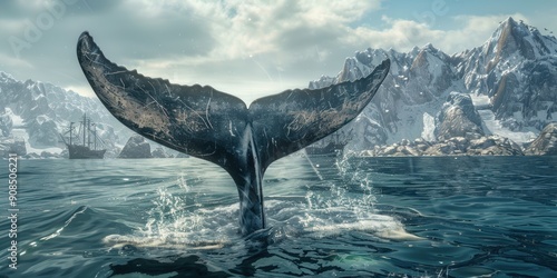 Whale Tail in Arctic Seas