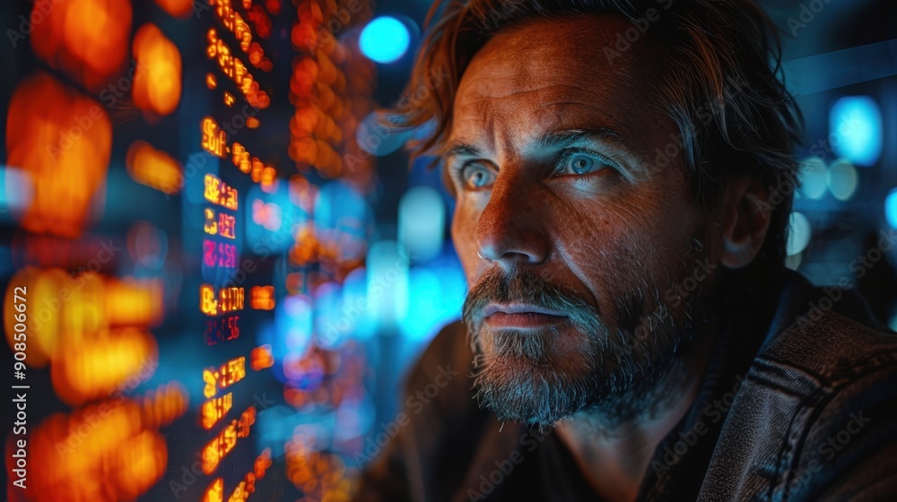 Energetic Businessman Using a Tablet to Analyze Large Data Sets in a Time-Sensitive Scenario, Emphasizing Urgency and Excitement with AI Technology Energetic Businessman Using a Tablet to Analyze Large Data Sets in a Time-Sensitive Scenario, Emphasizing Urgency and Excitement with AI Technology