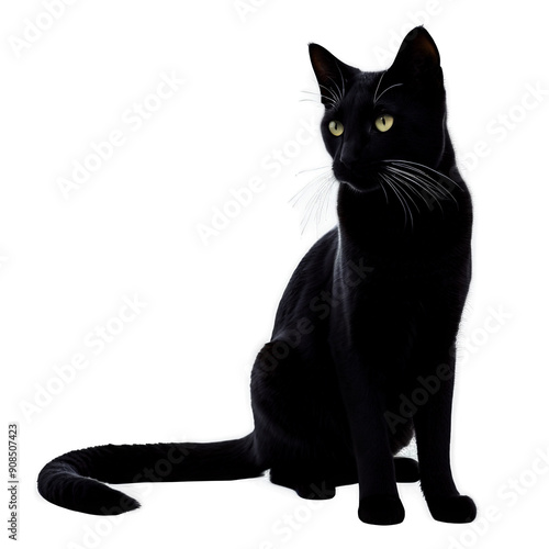 Silhouette of Cheetoh Cat isolated on transparent background photo