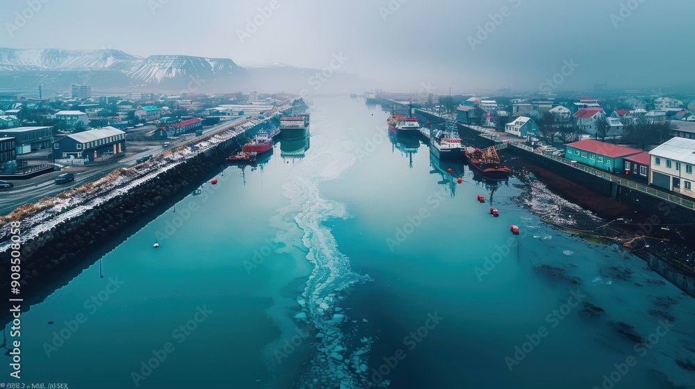 Aerial View of Reykjavik Harbor Aerial View of Reykjavik Harbor