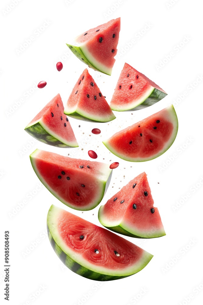 slices of watermelon on white background slices of watermelon on white background
