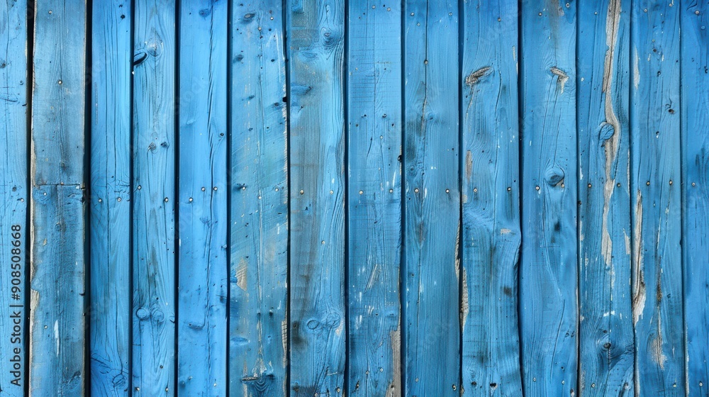 Blue Painted Wooden Wall Close-Up Blue Painted Wooden Wall Close-Up
