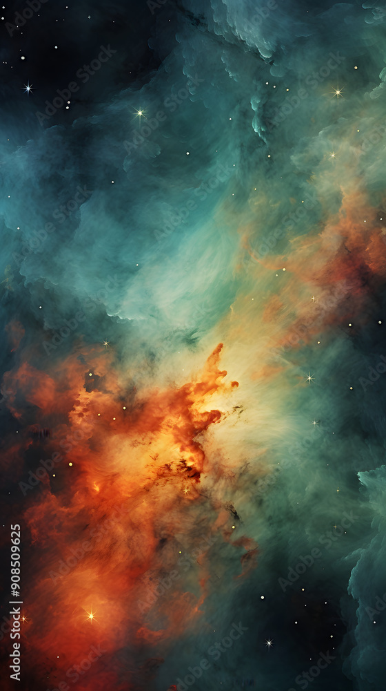 Digital yellow and green starry night sky abstract graphic poster background Digital yellow and green starry night sky abstract graphic poster background