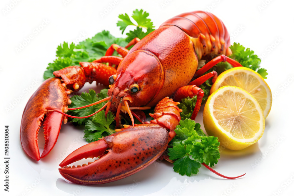 Fresh Cooked Lobster with Lemon and Parsley. Fresh Cooked Lobster with Lemon and Parsley.