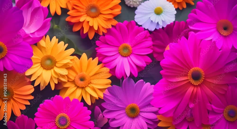 Colorful Flowers Closeup