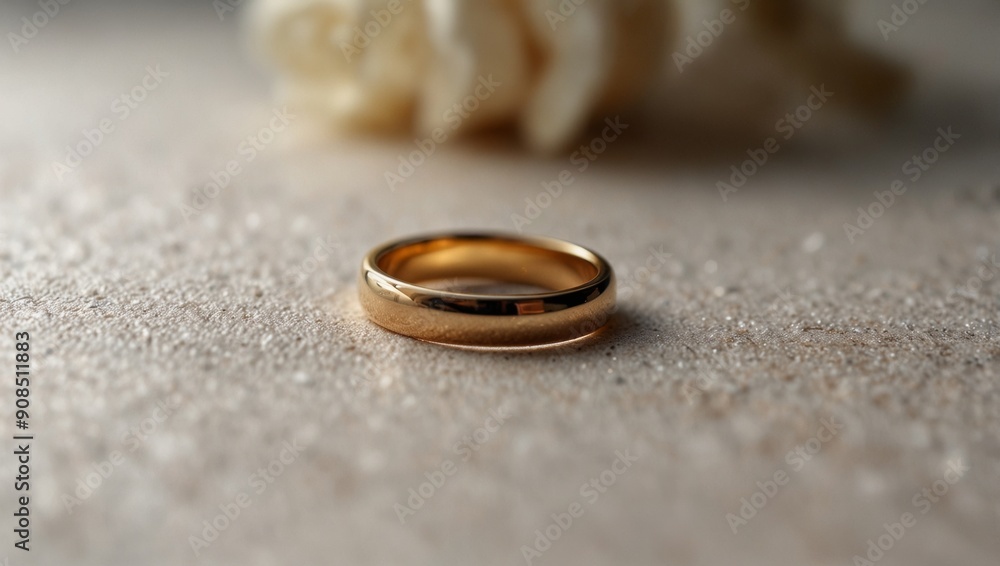 Two gold wedding rings on white background with copy space for text. Two gold wedding rings on white background with copy space for text.