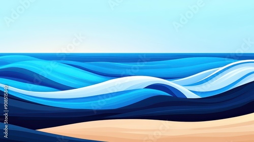 Dive into serene scenes where vibrant waves kiss dark sands, blending muted colors in a stylish, modern art vibe.