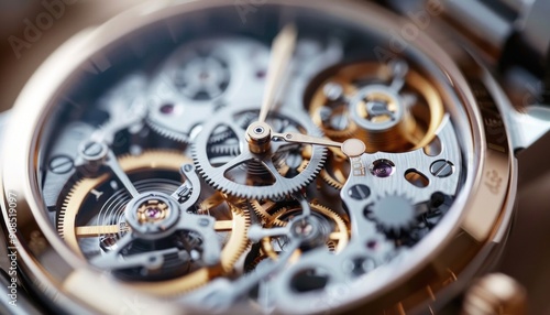 Wallpaper Mural A detailed close up image of the intricate inside mechanics of a watch showcasing the gears present Torontodigital.ca