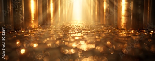 A conceptual image of a nation's currency physically supported by pillars of gold, symbolizing its foundational role