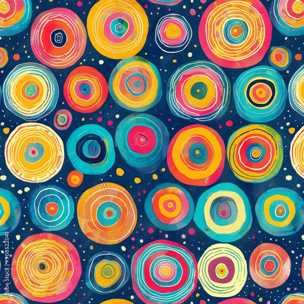 Abstract Circle Pattern in Vibrant Hues Abstract Circle Pattern in Vibrant Hues