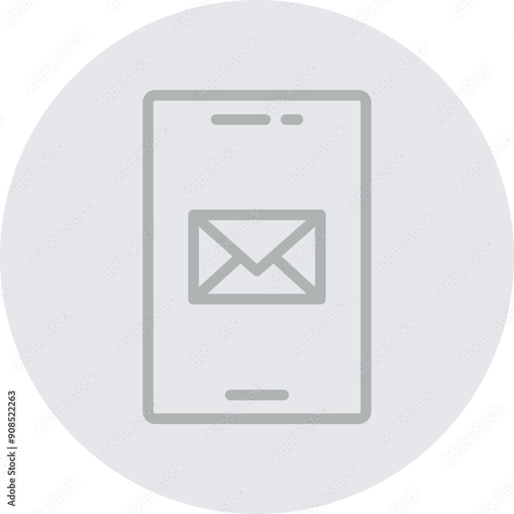 Smartphone Vector Line Grey Circle Grey